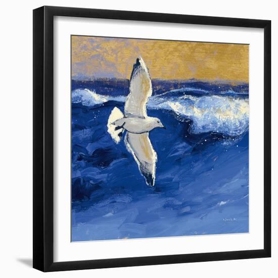 Seagulls with Gold Sky II-Shirley Novak-Framed Art Print