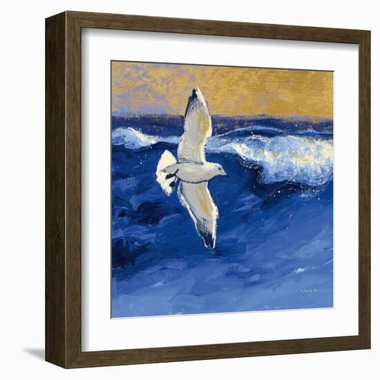 Seagulls with Gold Sky II-Shirley Novak-Framed Art Print