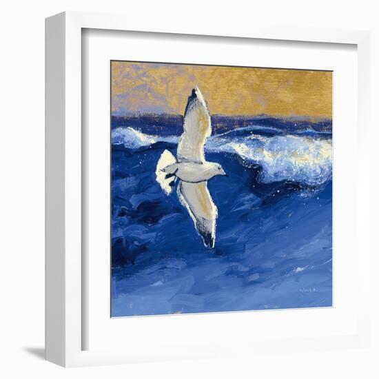 Seagulls with Gold Sky II-Shirley Novak-Framed Art Print