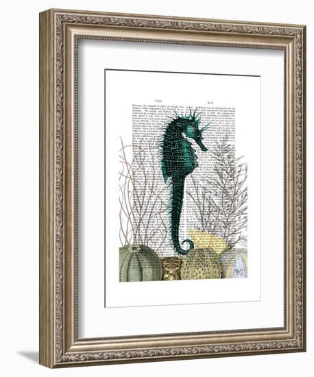 SeaHorse and Sea Urchins-Fab Funky-Framed Art Print