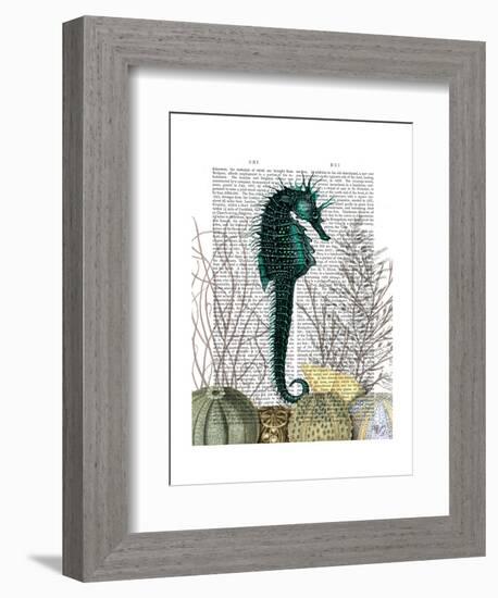 SeaHorse and Sea Urchins-Fab Funky-Framed Art Print