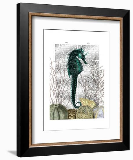 SeaHorse and Sea Urchins-Fab Funky-Framed Art Print