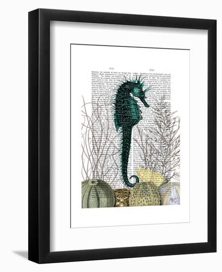 SeaHorse and Sea Urchins-Fab Funky-Framed Art Print