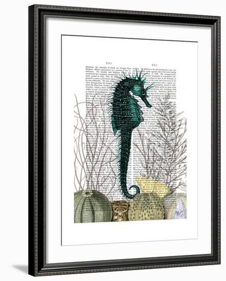 SeaHorse and Sea Urchins-Fab Funky-Framed Art Print