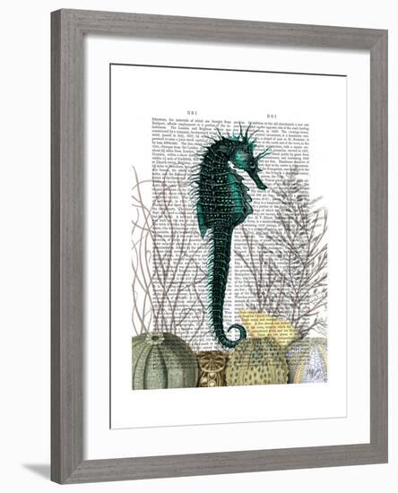 SeaHorse and Sea Urchins-Fab Funky-Framed Art Print