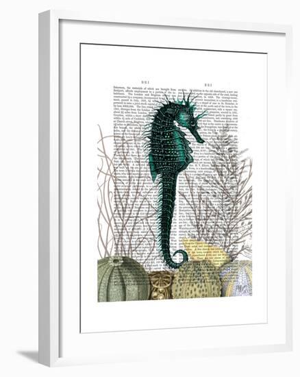 SeaHorse and Sea Urchins-Fab Funky-Framed Art Print