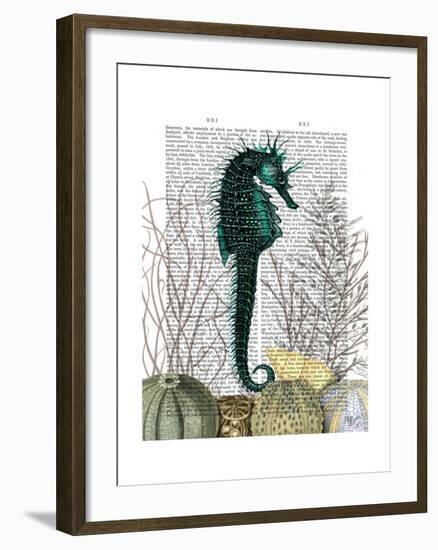 SeaHorse and Sea Urchins-Fab Funky-Framed Art Print