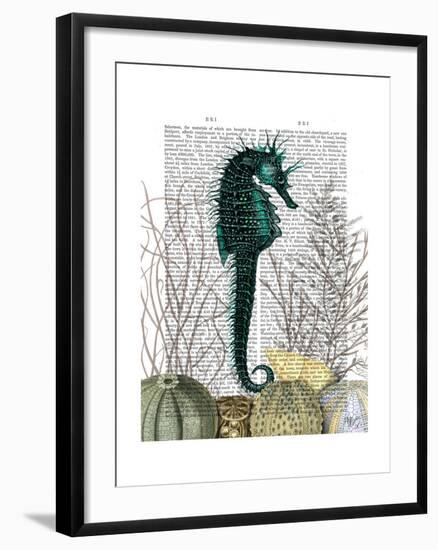 SeaHorse and Sea Urchins-Fab Funky-Framed Art Print