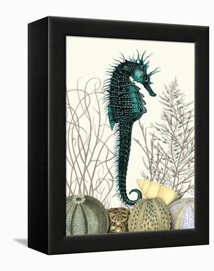 SeaHorse and Sea Urchins-Fab Funky-Framed Stretched Canvas