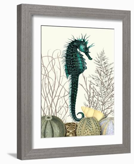 SeaHorse and Sea Urchins-Fab Funky-Framed Art Print