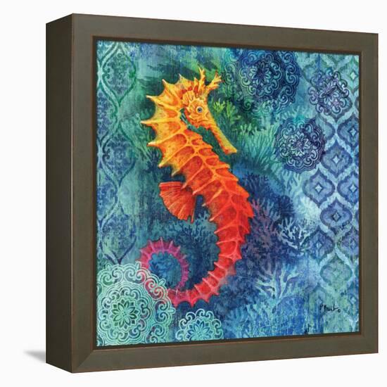 Seahorse Batik Sq-Paul Brent-Framed Stretched Canvas