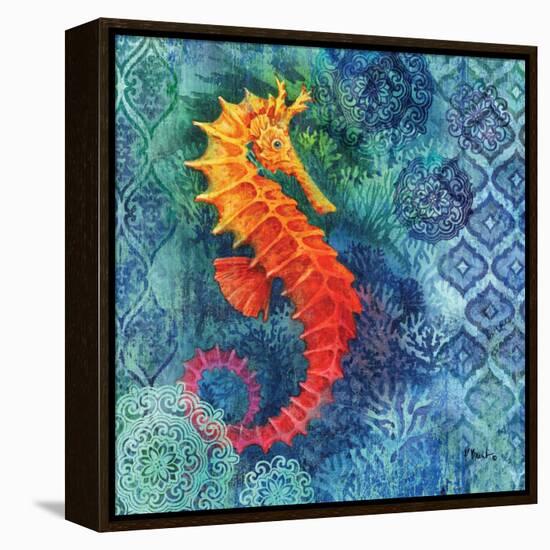 Seahorse Batik Sq-Paul Brent-Framed Stretched Canvas