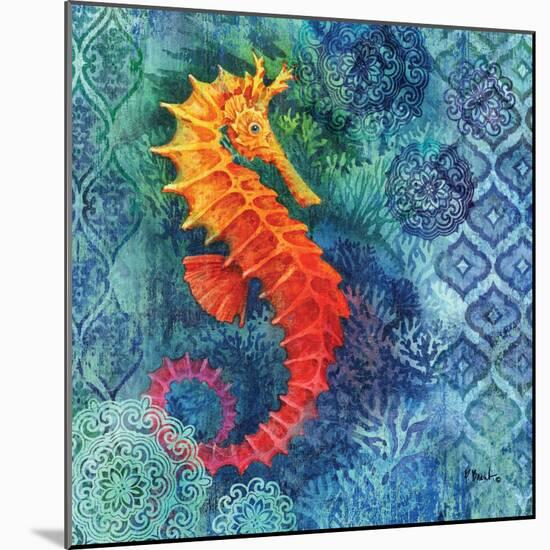 Seahorse Batik Sq-Paul Brent-Mounted Art Print