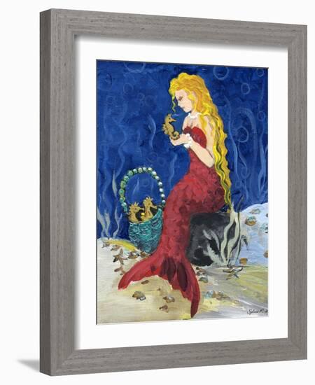 Seahorse Collector Mermaid-sylvia pimental-Framed Art Print