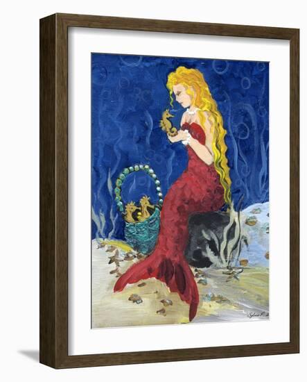 Seahorse Collector Mermaid-sylvia pimental-Framed Art Print