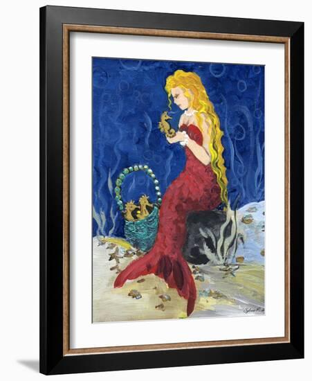 Seahorse Collector Mermaid-sylvia pimental-Framed Art Print