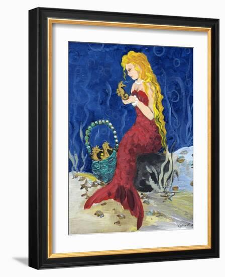 Seahorse Collector Mermaid-sylvia pimental-Framed Art Print