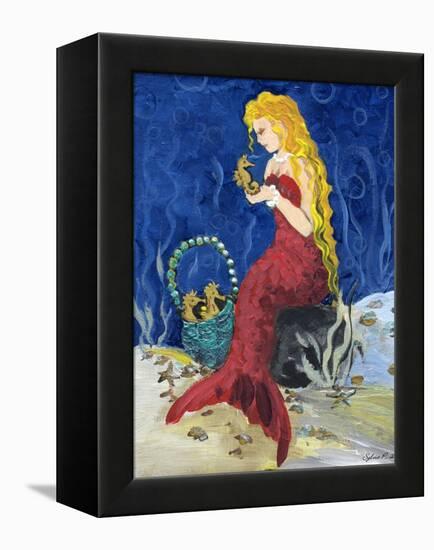 Seahorse Collector Mermaid-sylvia pimental-Framed Stretched Canvas