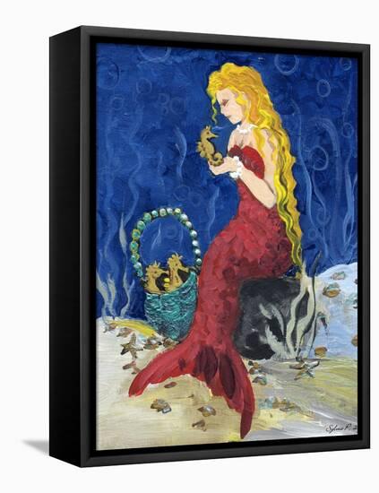 Seahorse Collector Mermaid-sylvia pimental-Framed Stretched Canvas