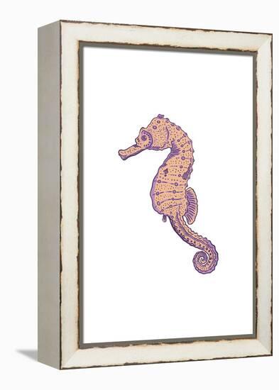 Seahorse - Icon-Lantern Press-Framed Stretched Canvas