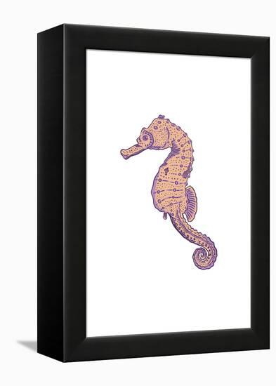 Seahorse - Icon-Lantern Press-Framed Stretched Canvas