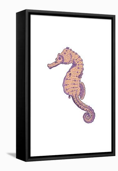 Seahorse - Icon-Lantern Press-Framed Stretched Canvas