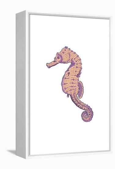 Seahorse - Icon-Lantern Press-Framed Stretched Canvas