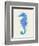 Seahorse Rainbow Splash Blue-Fab Funky-Framed Art Print