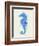 Seahorse Rainbow Splash Blue-Fab Funky-Framed Art Print