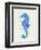 Seahorse Rainbow Splash Blue-Fab Funky-Framed Art Print