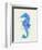 Seahorse Rainbow Splash Blue-Fab Funky-Framed Art Print