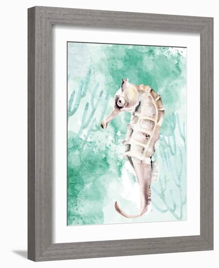 Seahorse Swimming-Kimberly Allen-Framed Art Print