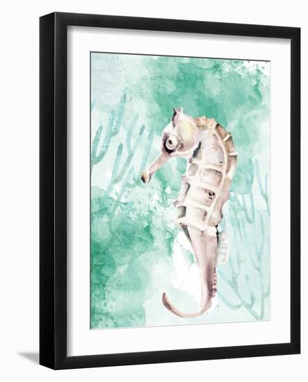 Seahorse Swimming-Kimberly Allen-Framed Art Print