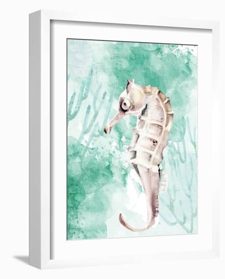 Seahorse Swimming-Kimberly Allen-Framed Art Print