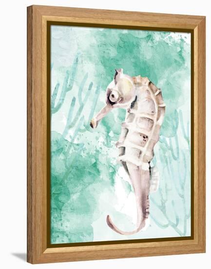 Seahorse Swimming-Kimberly Allen-Framed Stretched Canvas