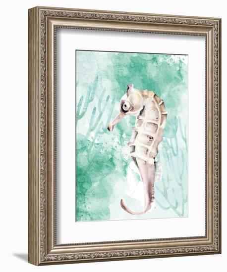 Seahorse Swimming-Kimberly Allen-Framed Art Print