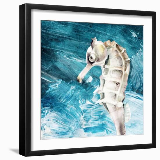 Seahorse Swimming-Kimberly Allen-Framed Art Print