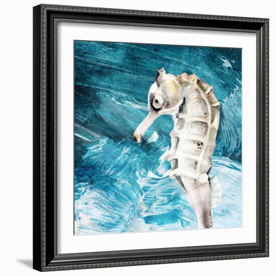 Seahorse Swimming-Kimberly Allen-Framed Art Print