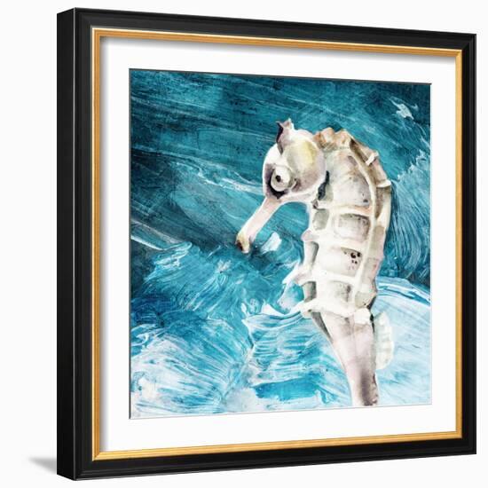 Seahorse Swimming-Kimberly Allen-Framed Art Print