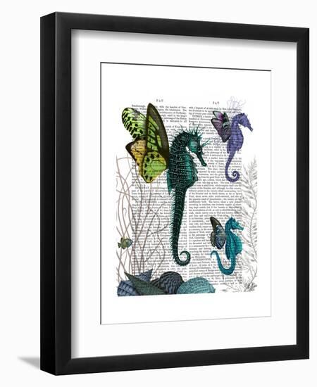Seahorse Trio with Wings-Fab Funky-Framed Art Print