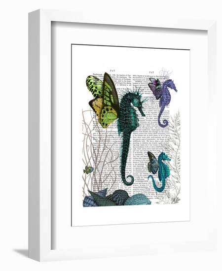 Seahorse Trio with Wings-Fab Funky-Framed Art Print