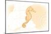 Seahorse - Yellow - Coastal Icon-Lantern Press-Mounted Art Print