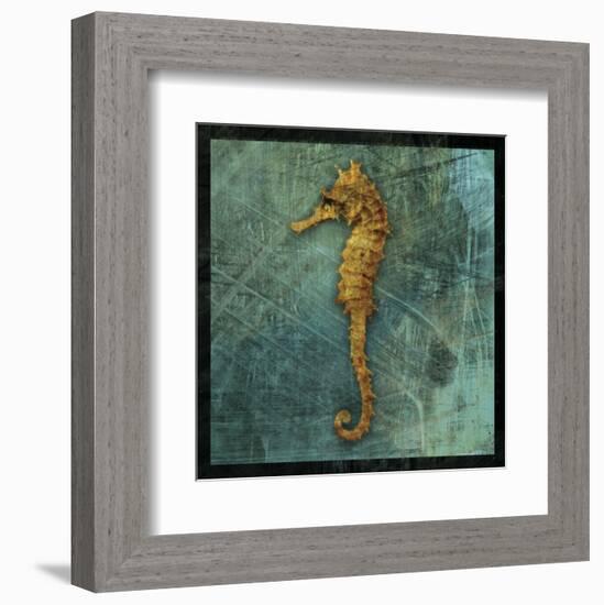 Seahorse-John W^ Golden-Framed Art Print