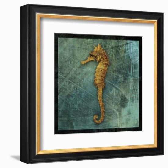 Seahorse-John W^ Golden-Framed Art Print