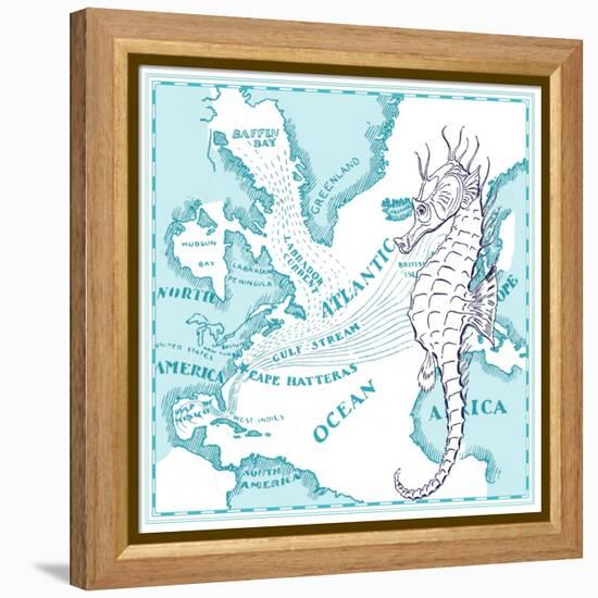 Seahorse-The Saturday Evening Post-Framed Premier Image Canvas