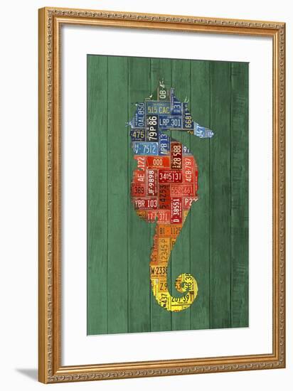 Seahorse-Design Turnpike-Framed Giclee Print