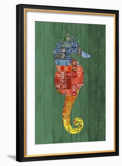 Seahorse-Design Turnpike-Framed Giclee Print