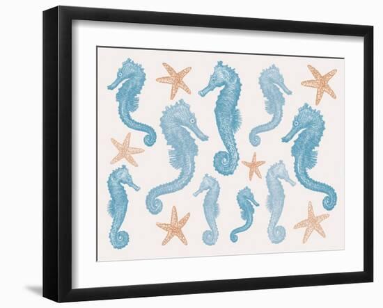 Seahorses and Starfish  2017  (digital)-Sarah Hough-Framed Giclee Print