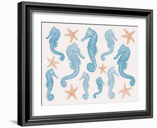 Seahorses and Starfish  2017  (digital)-Sarah Hough-Framed Giclee Print