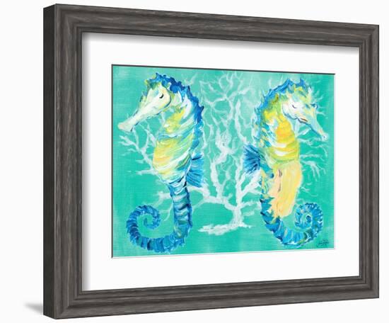 Seahorses on Coral-Julie DeRice-Framed Art Print